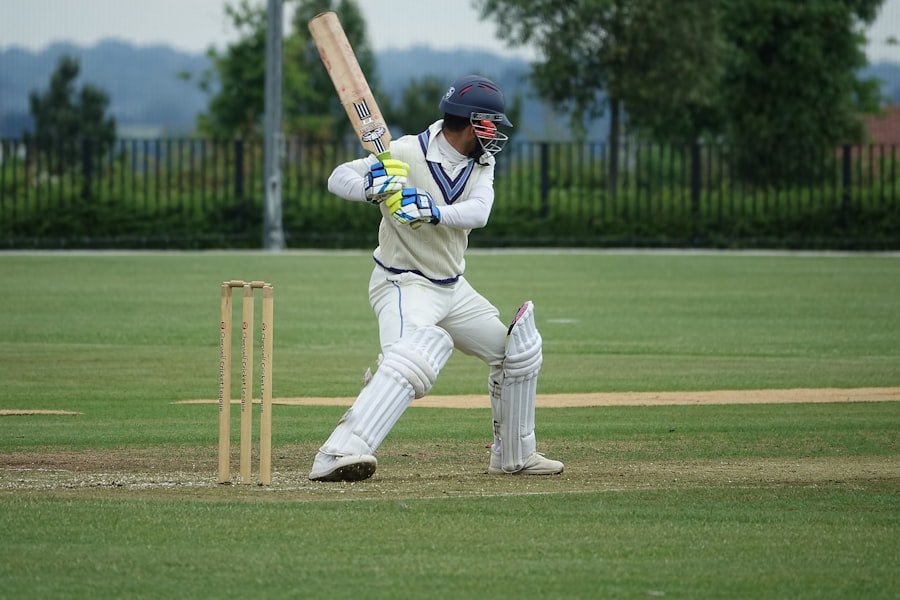 Cricket batter playing a shot